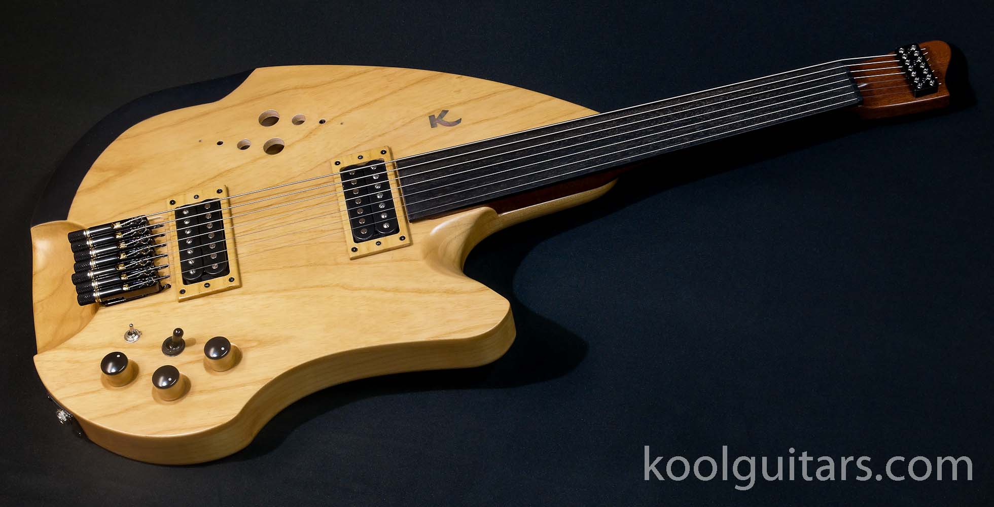 piezo pickup, headlessguitar, fretlessguitar, koolguitars