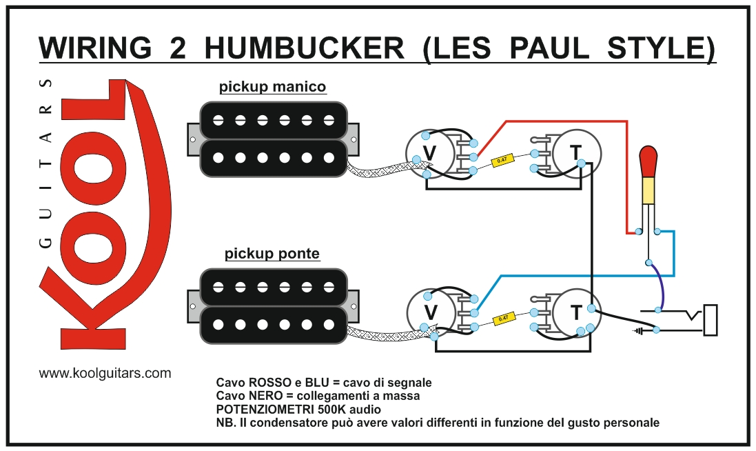 Cablaggio Prewired Per Chitarra Elettrica Humbucker 2 Volume 2 Toni, Per Epiphone LP/SG/DOT